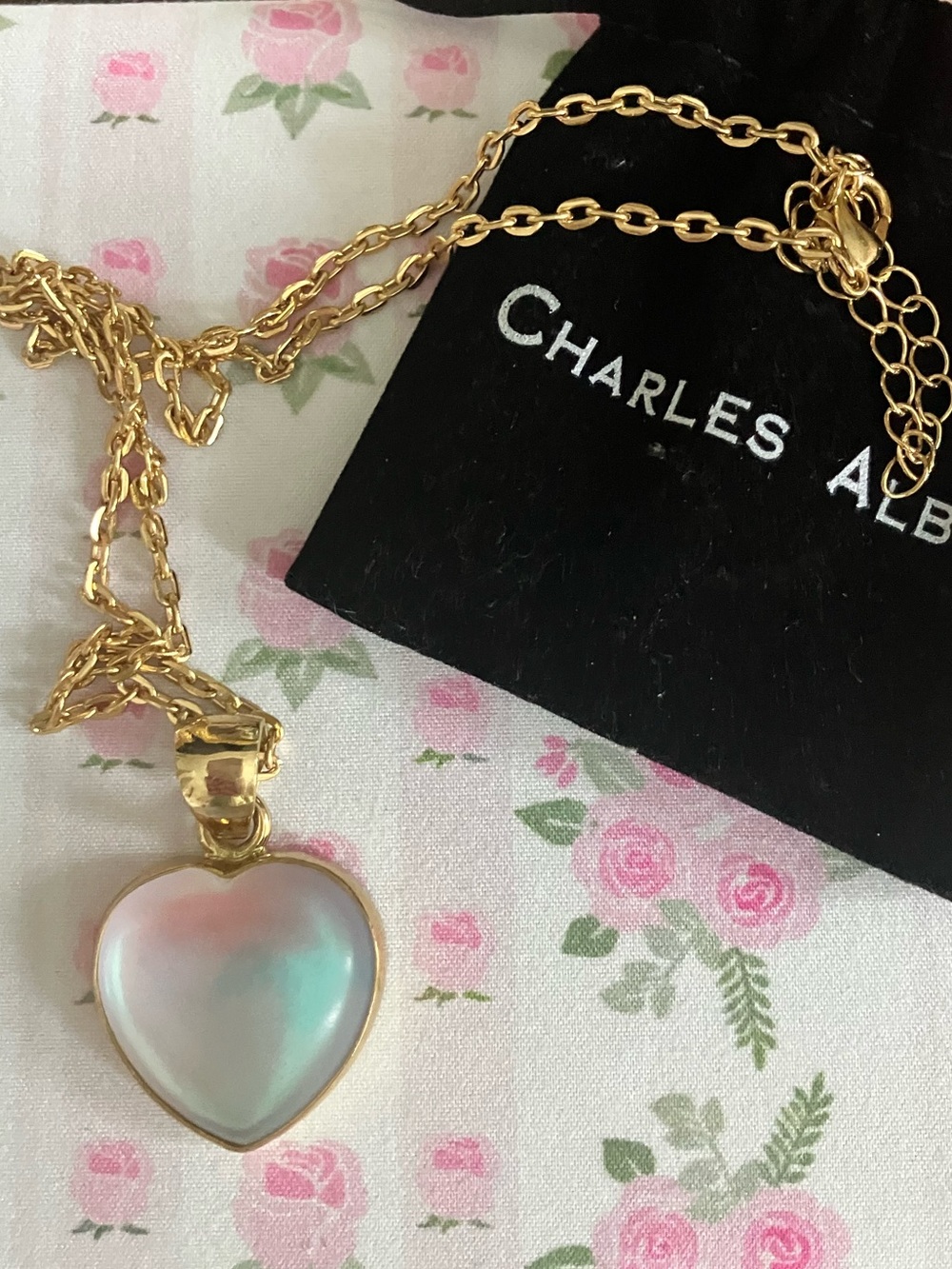 CHARLES ALBERT ALCHEMIA LUMINITE HEART PENDANT NECKLACE